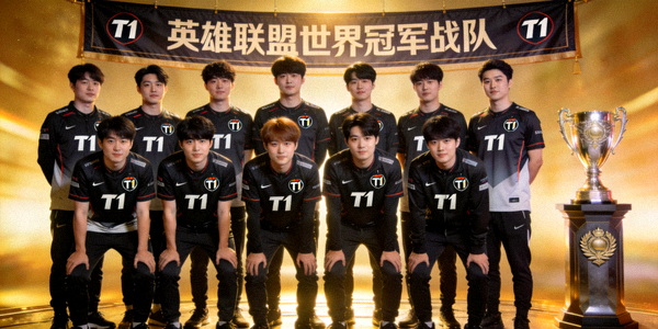 T1电竞战队全体成员合影 - 英雄联盟世界冠军战队