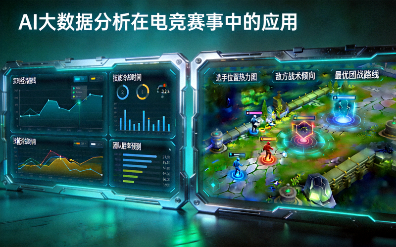 AI大数据分析在电竞赛事中的应用展示 - 实时数据可视化与战术分析界面
