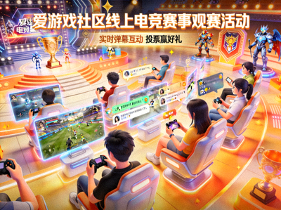 爱游戏社区举办的线上电竞赛事观赛活动虚拟现场 - 用户互动场景
