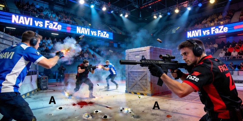 CS:GO Major锦标赛决赛现场 - NAVI战队与FaZe战队攻防对决画面