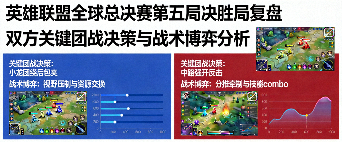 英雄联盟全球总决赛第五局决胜局复盘 - 双方关键团战决策与战术博弈分析图