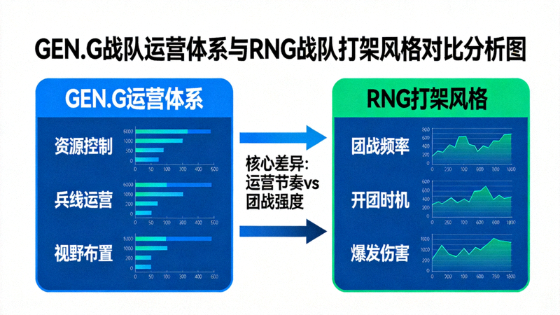 GEN.G战队运营体系与RNG战队打架风格对比分析图