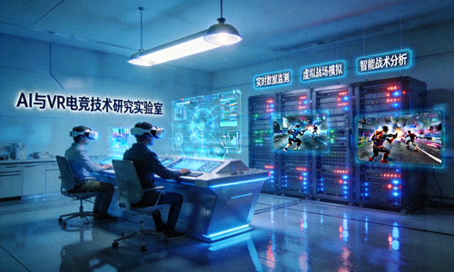 电竞技术研究实验室场景 - AI与VR技术在未来电竞中的应用展示